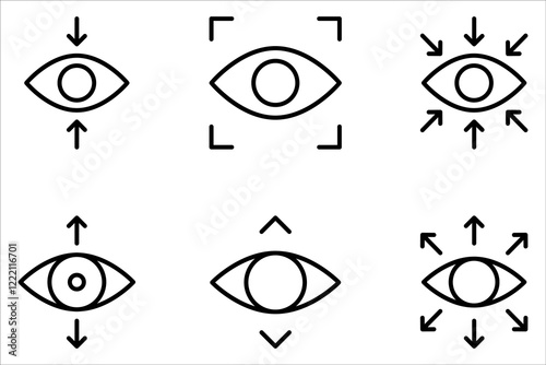 perspective icon set. Shared vision Icon collection in filled and stroke style on white background