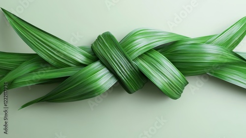 3D realistic pandan leaves tied in a knot.