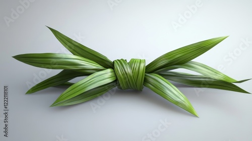 3D realistic pandan leaves tied in a knot.
