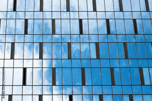 Modern building with glass windows. Corporate Buildings. Office space. Architecture design of buildings.