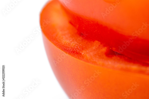 Close-up of ripe red tomatoe with copy space.