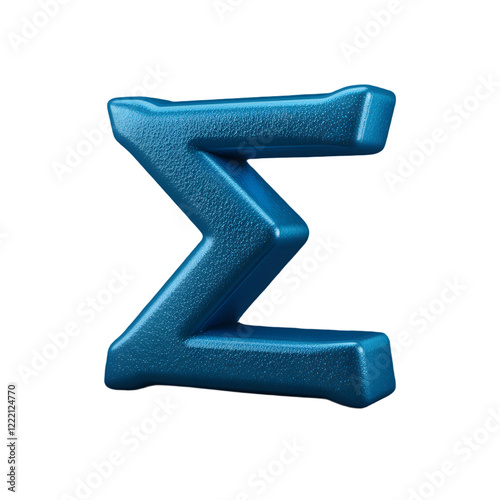 Close-up of a textured, deep blue sigma symbol (Σ). Generative AI