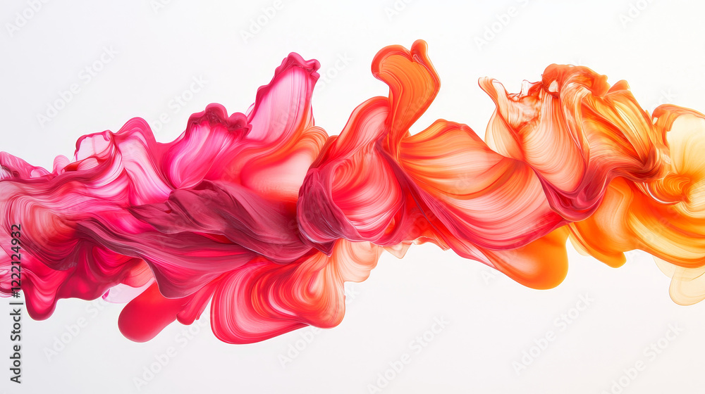 3d ribbon brush stroke. Abstract color wave paint. Red, pink and orange brushstroke splash in dynamic swirl shape. Liquid acrylic or ink texture with gradient design. Bright fluid wavy motion art 3d ribbon brush stroke. Abstract color wave paint. Red, pink and orange brushstroke splash in dynamic swirl shape. Liquid acrylic or ink texture with gradient design. Bright fluid wavy motion art