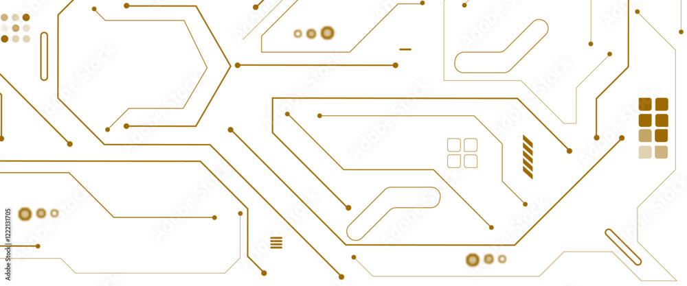 Obraz premium Vectors connecting lines and dots. Social networking. Futuristic electronics concept. AI chip or semiconductor on a computer motherboard. Digital vector illustration.
