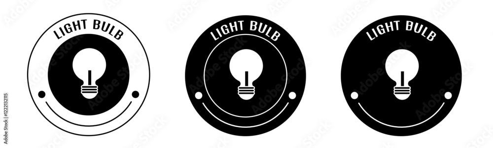 Black and white illustration of light bulb icon in flat. Stock vector. Black and white illustration of light bulb icon in flat. Stock vector.