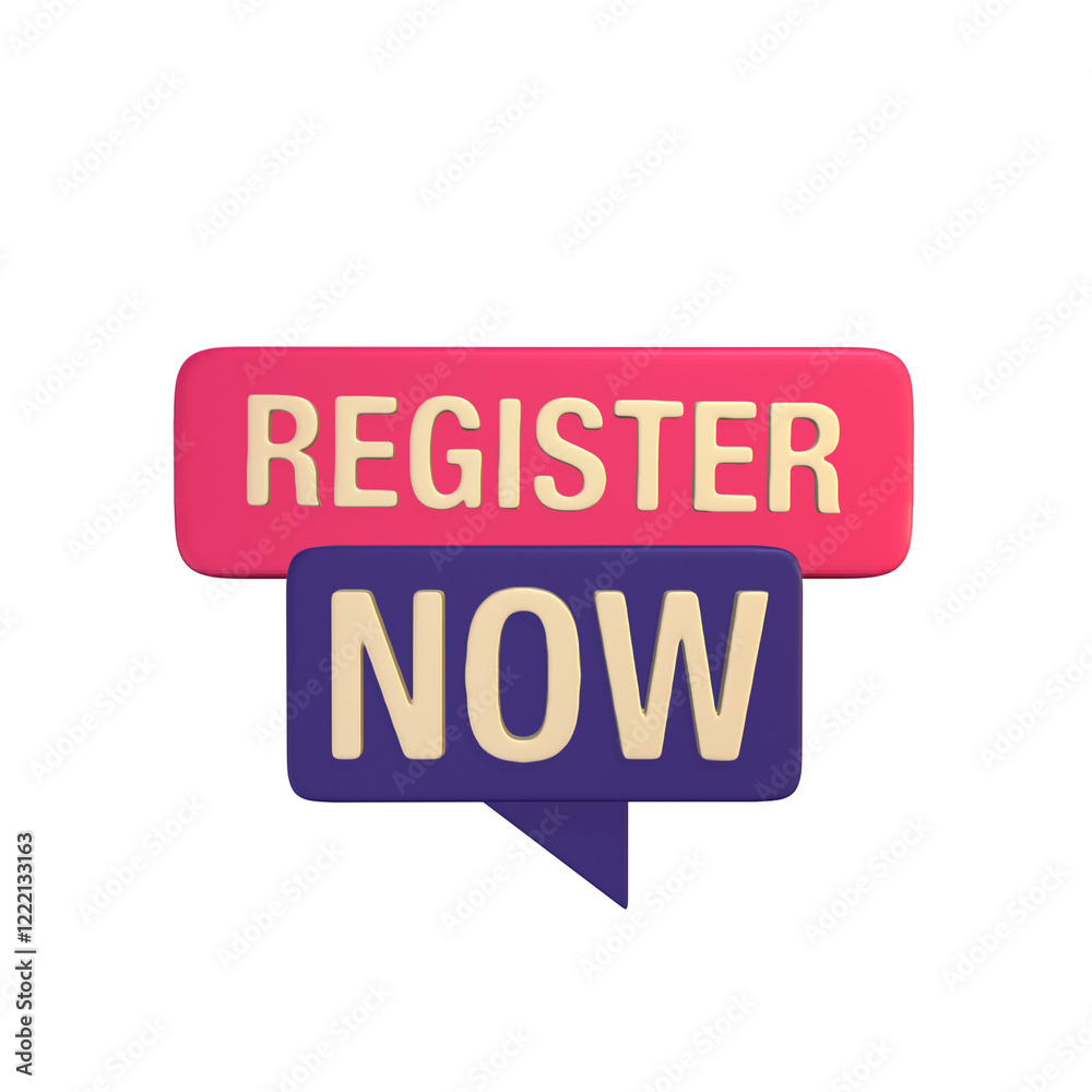 Register Now 3D Icon Design Register Now 3D Icon Design