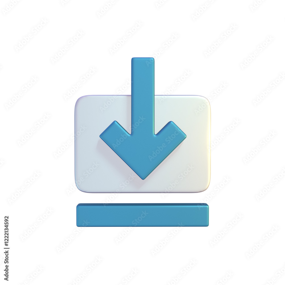 Storage Download Symbol 3D Icon Design Storage Download Symbol 3D Icon Design