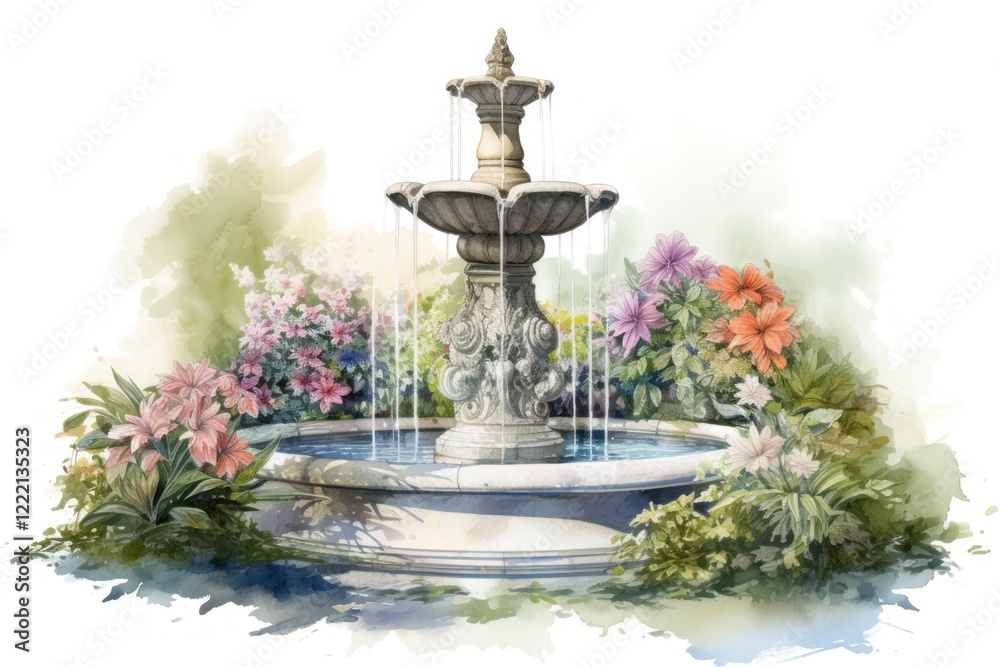 Fototapeta premium Fountain architecture garden representation.