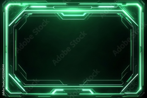 Futuristic Green Digital Frame Design for Technology Background