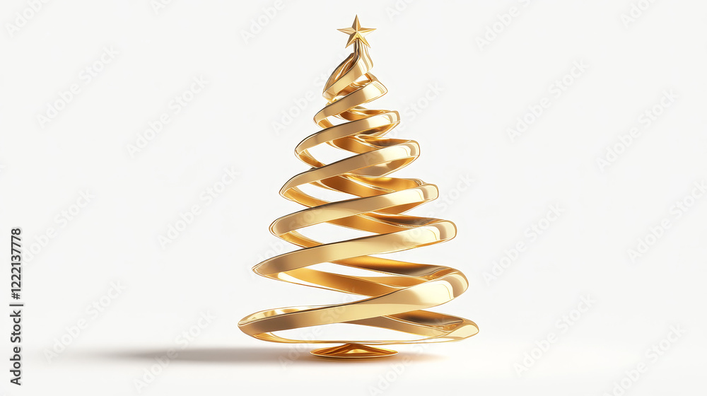 Realistic Gold Christmas tree toy in the form of a spiral. 3D Illustration object for christmas design, mockup. Vector isolated on a transparent background. Realistic Gold Christmas tree toy in the form of a spiral. 3D Illustration object for christmas design, mockup. Vector isolated on a transparent background.