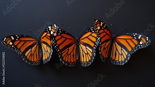 Amazing moment ,Monarch Butterfly , caterpillar, pupa and emerging with clipping path. photo