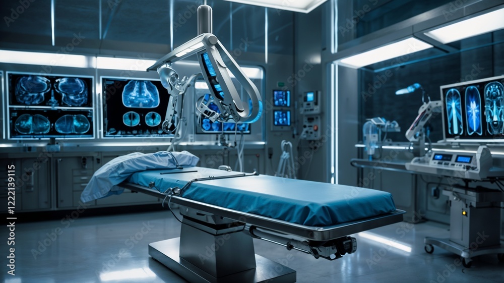 A futuristic surgical scalpel with a sleek silver design A futuristic surgical scalpel with a sleek silver design