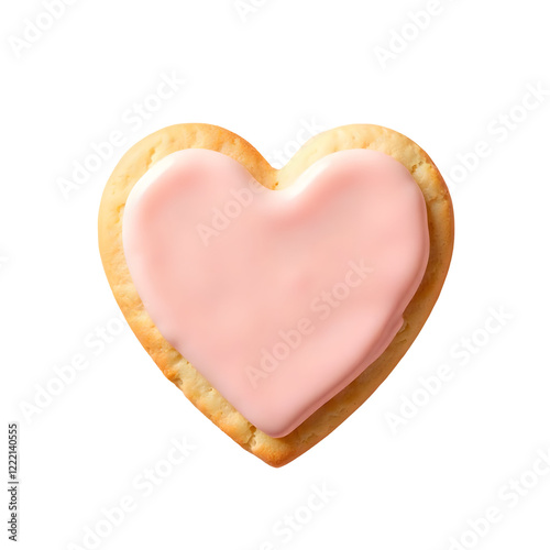 heart shaped cookie isolated on transparent background