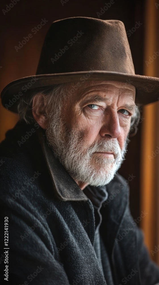 Elderly Man with Weathered Face in Rustic Hat, Thoughtful Portrait, Character and Charm, Real Life Emotional Depth, Heritage and Age, Wisdom in His Eyes, Generative AI Elderly Man with Weathered Face in Rustic Hat, Thoughtful Portrait, Character and Charm, Real Life Emotional Depth, Heritage and Age, Wisdom in His Eyes, Generative AI