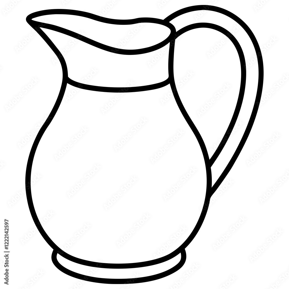 Modern Line Art Water Pitcher