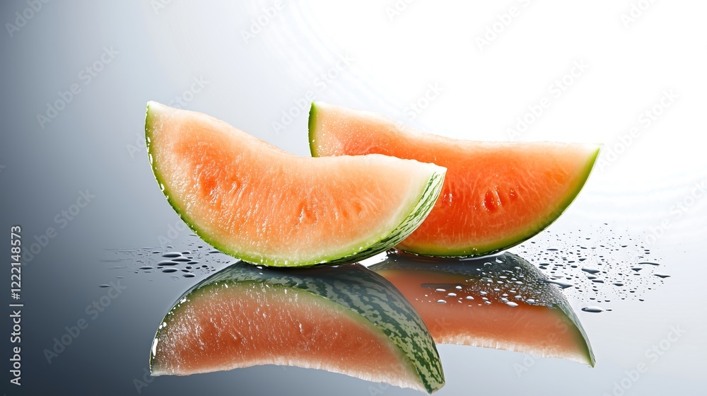 Juicy Watermelon Slices, Summer Fruit - Minimalism Juicy Watermelon Slices, Summer Fruit - Minimalism