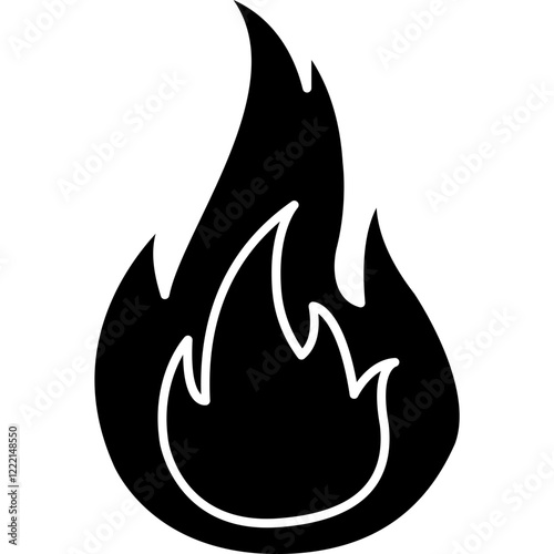 Fire  Vector Icon Set with Transparent Background	