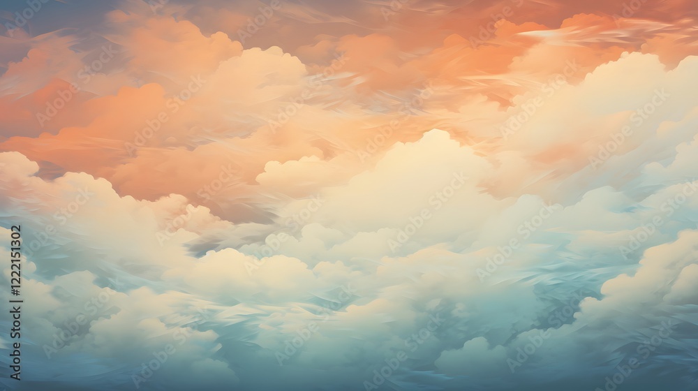 Breathtaking abstract composition of mystical cloud formations painting the ethereal sky landscape with a modern and minimalist expression
