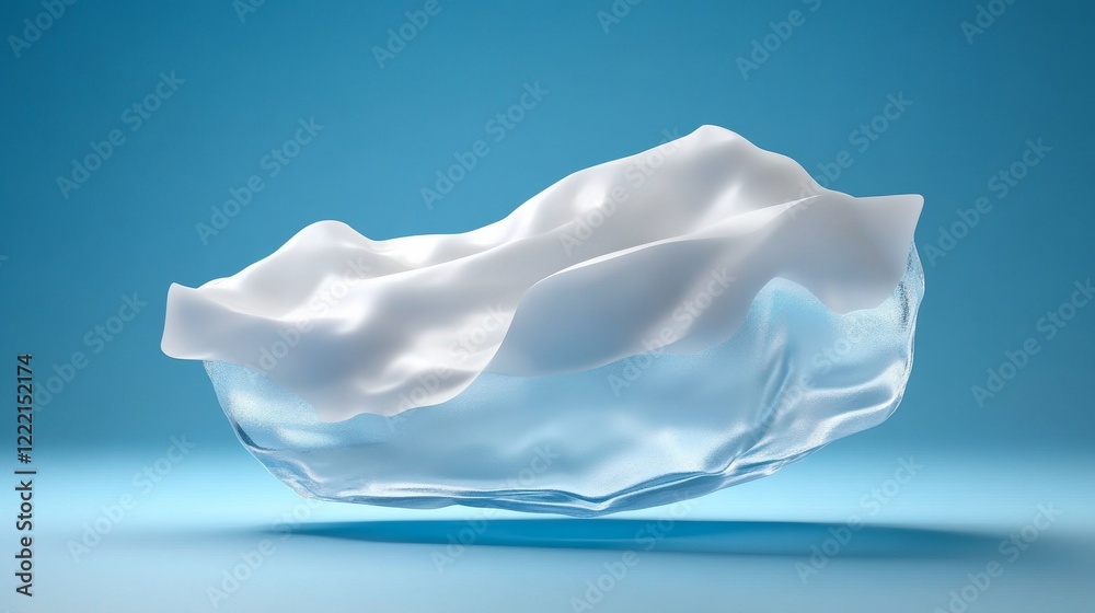 Fototapeta premium Frozen Icicle, Blue Glow, Dark Background