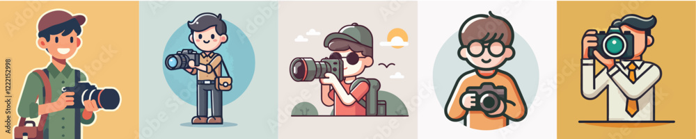 Vector collection of a photographer Vector collection of a photographer