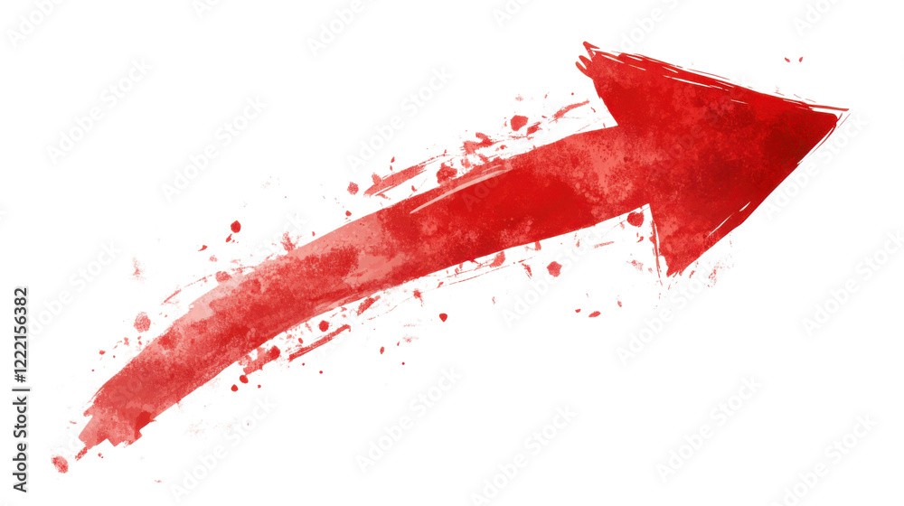 Red Arrow up line hand drawn on transparent background Red Arrow up line hand drawn on transparent background