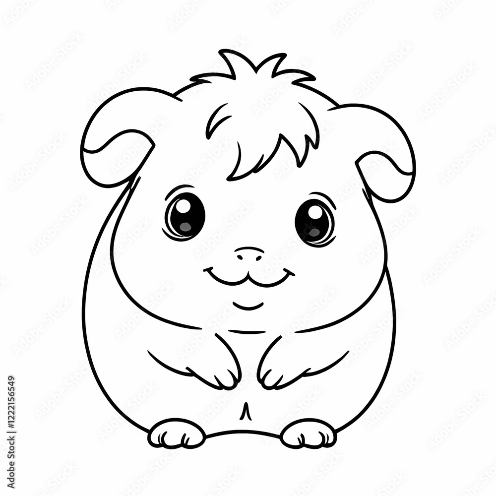 Fototapeta premium Sweet Guinea Pig Coloring Page