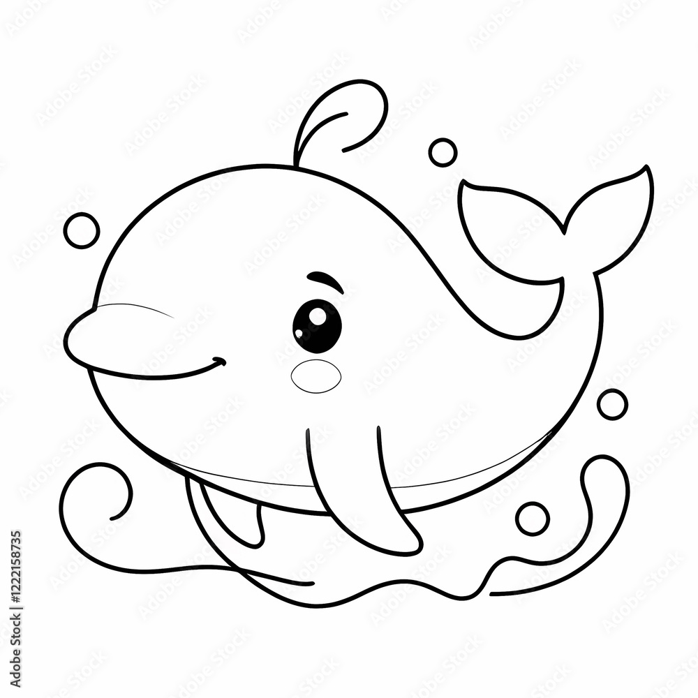 Cheerful Cartoon Whale Cheerful Cartoon Whale