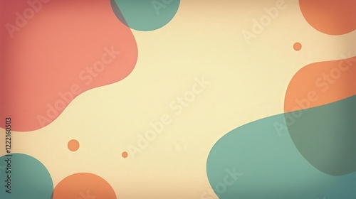Wallpaper Mural A vintage abstract background with pastel-colored geometric shapes, textured noise effects, and retro-inspired faded gradients. Torontodigital.ca