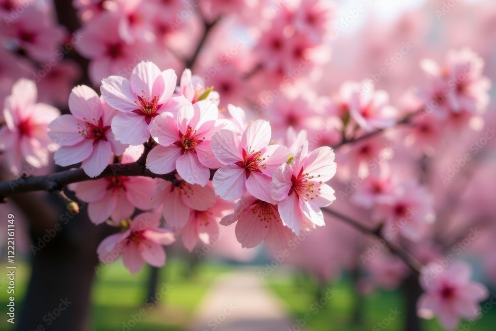 Pink blossoms fill the entire tree as they bloom in spring, pink flowers, , spring Pink blossoms fill the entire tree as they bloom in spring, pink flowers, , spring