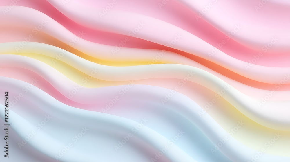 Soft Pastel Waves in Gentle Hues of Pink, Yellow, and Blue for Abstract Background or Design Inspiration Soft Pastel Waves in Gentle Hues of Pink, Yellow, and Blue for Abstract Background or Design Inspiration