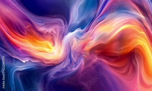 Wallpaper Mural Abstract Swirling Fluid Colors Background Vibrant Purple Blue Orange Red Yellow Gradient Torontodigital.ca