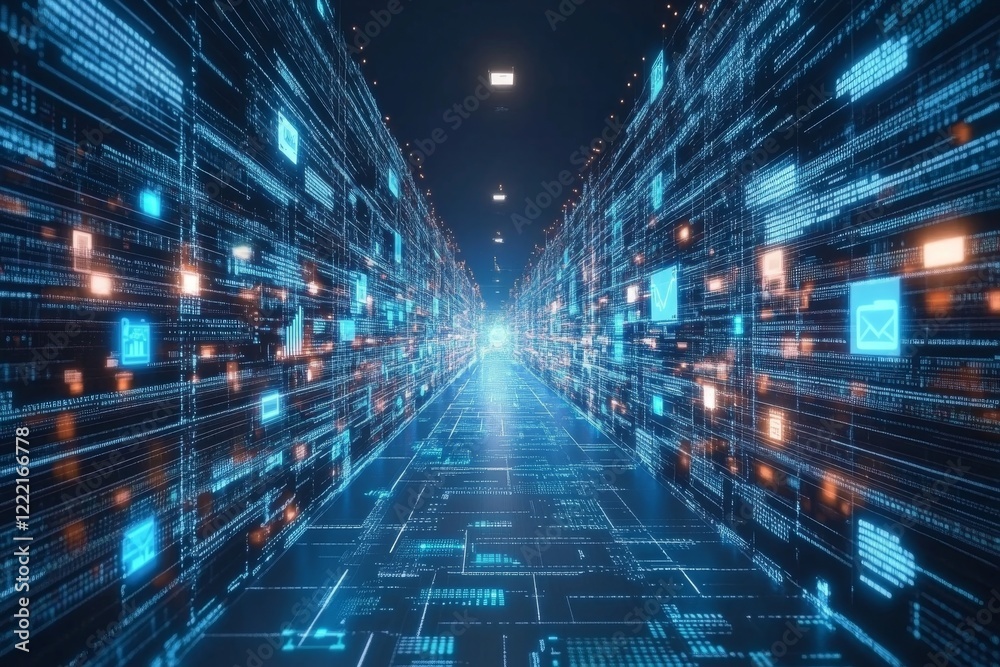 Digital Data Stream: A Futuristic Corridor of Information Digital Data Stream: A Futuristic Corridor of Information