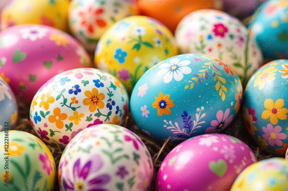 Easter. Colorful painted Easter eggs.