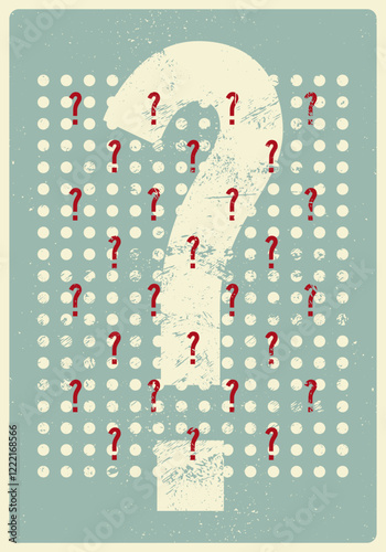 Question mark typographical grunge vintage style poster design. Retro vector illustration.