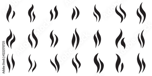 Collection Set Coffee Tea Soup Smoke Fume Logo Element 