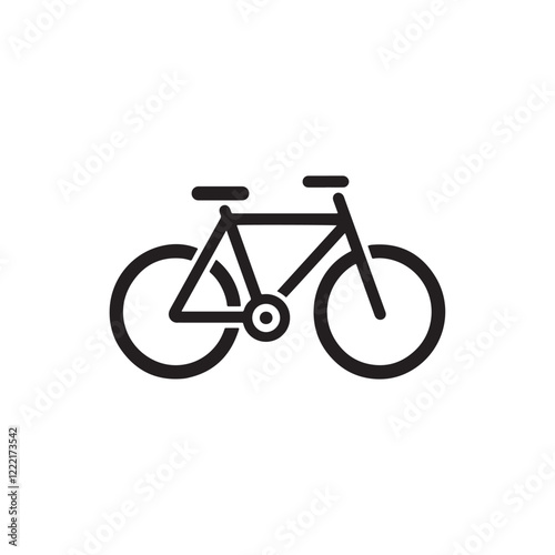 Minimalistic black cycle silhouette icon vector
