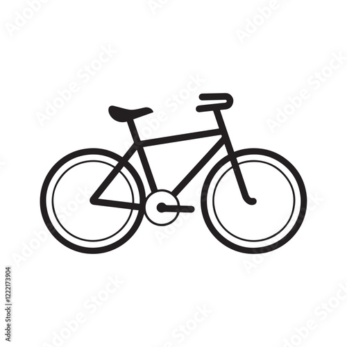 Minimalistic black cycle silhouette icon vector

