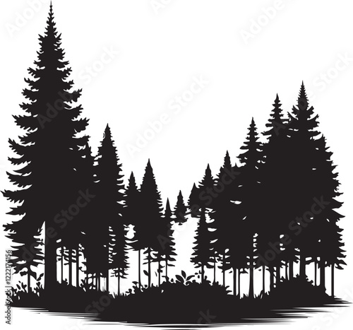 natural view tree design silhouette victor style.