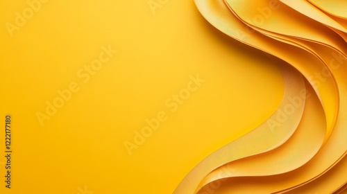 Abstract Yellow Waves: A Vibrant Minimalist Composition