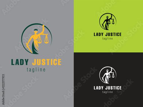 Lady Justice logo: The Balance of Justice and Integrity logo