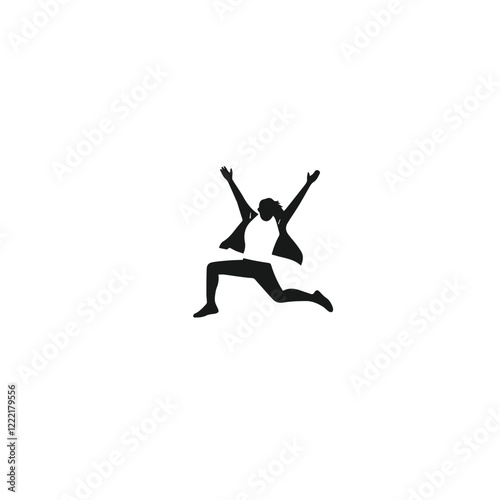 Silhouette of a person jumping with joy, perfect for celebrations or special offers