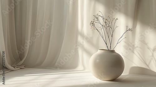 a vase with some flowers in it on a table photo