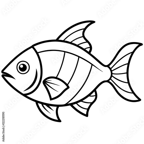 Minimalist Fish Line Art