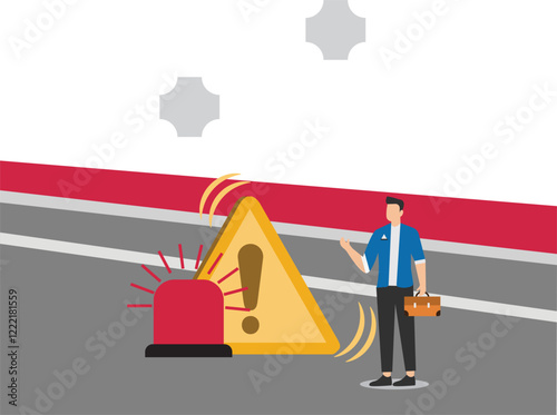 There is a warning or caution message that needs to be fixed urgently