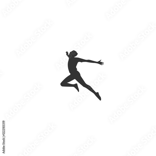 Silhouette of a person jumping with joy, perfect for celebrations or special offers