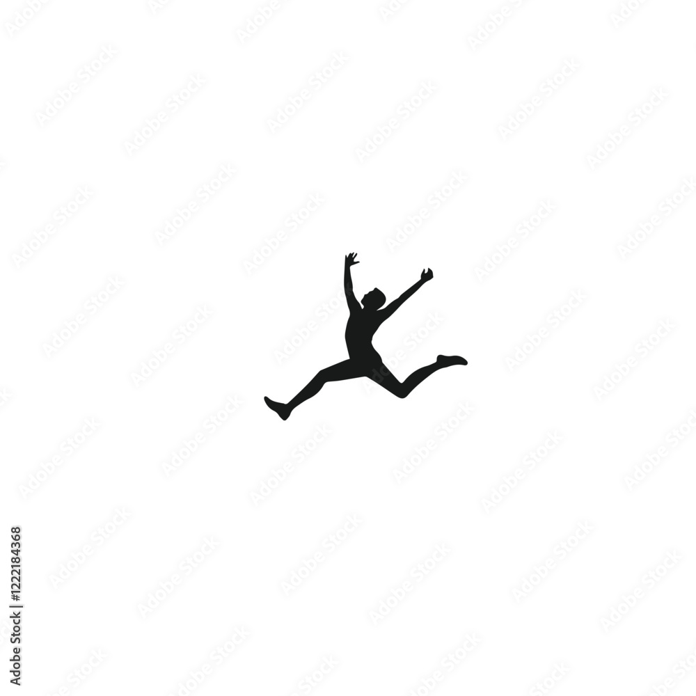Silhouette of a person jumping with joy, perfect for celebrations or special offers Silhouette of a person jumping with joy, perfect for celebrations or special offers
