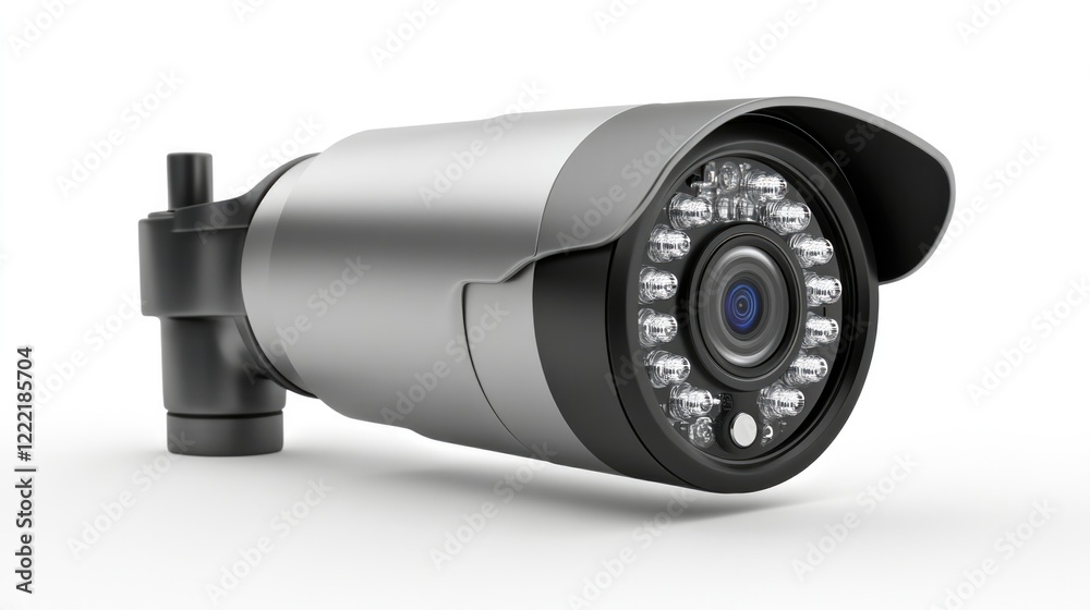 Surveillance camera with sleek design, featuring night vision ca Surveillance camera with sleek design, featuring night vision ca