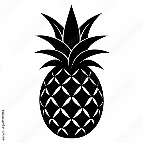 Minimal Pineapple Silhouette Design