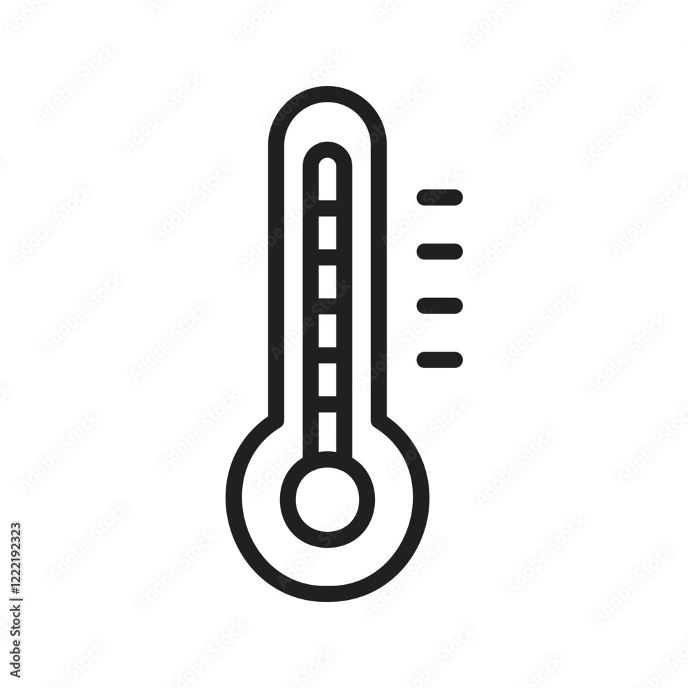Thermometer icon vector image. Suitable for mobile apps, web apps and print media. Thermometer icon vector image. Suitable for mobile apps, web apps and print media.