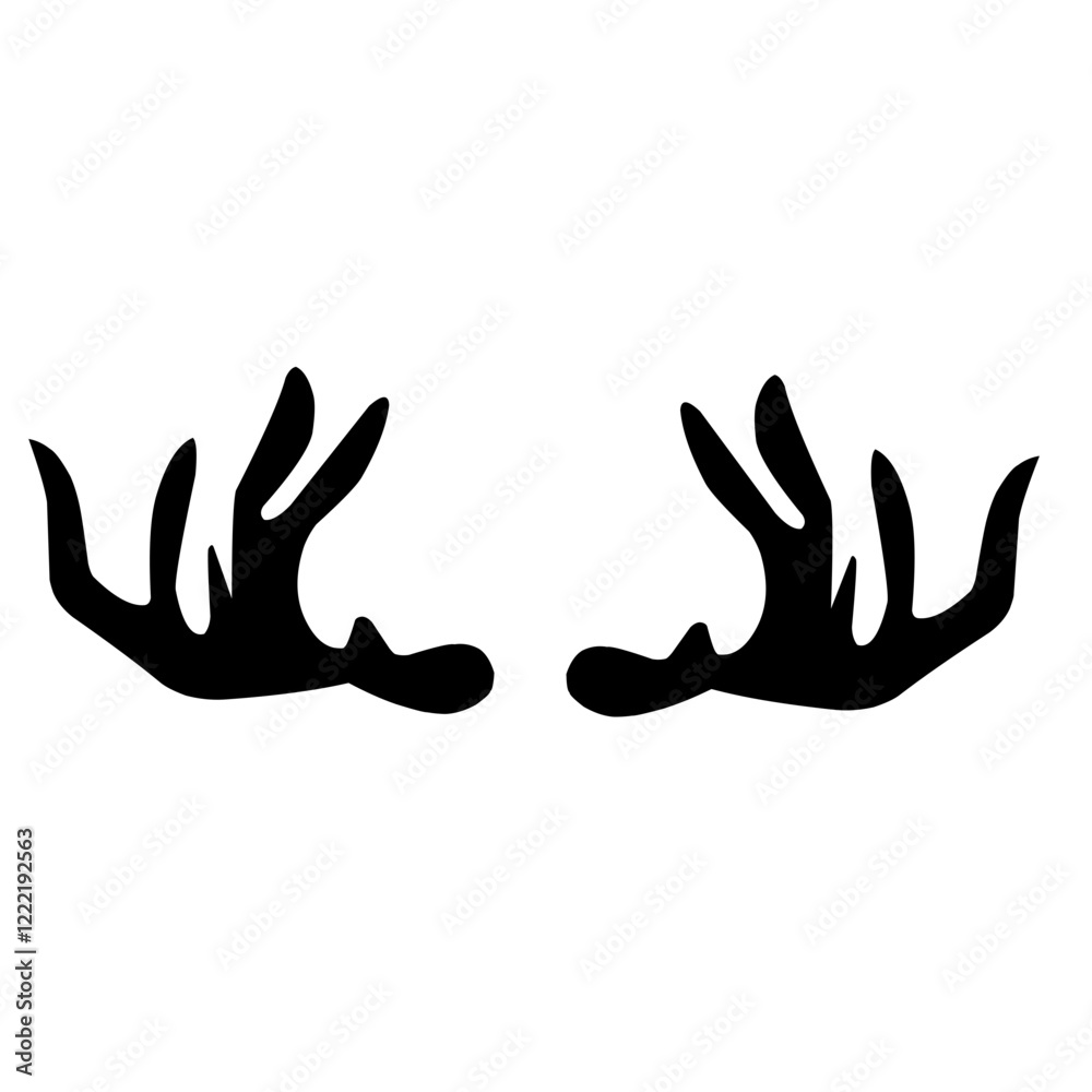 Obraz premium deer antlers silhouette vector